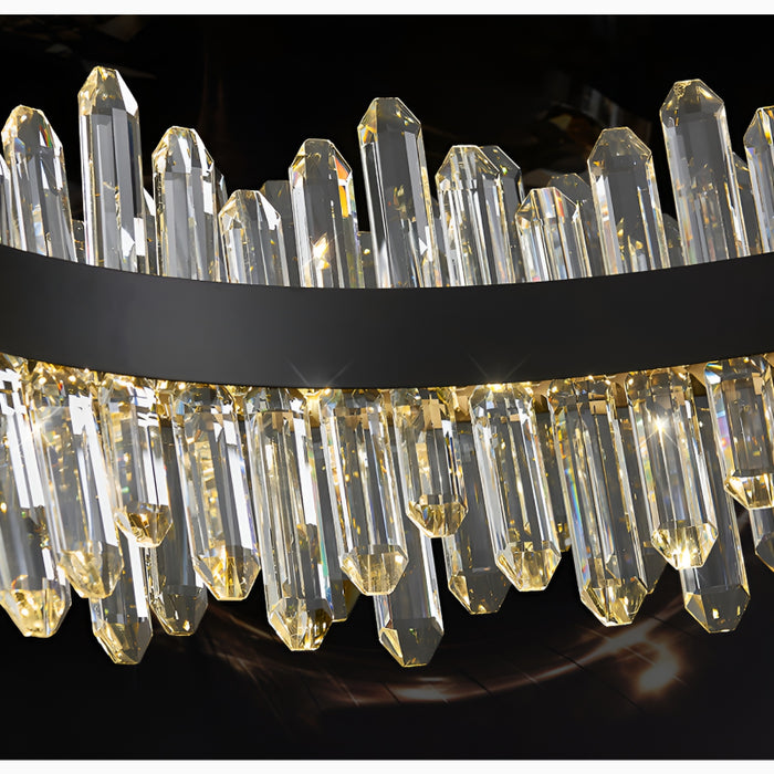 Agugliaro | Modern Oval LED Crystal Chandelier for Living Room