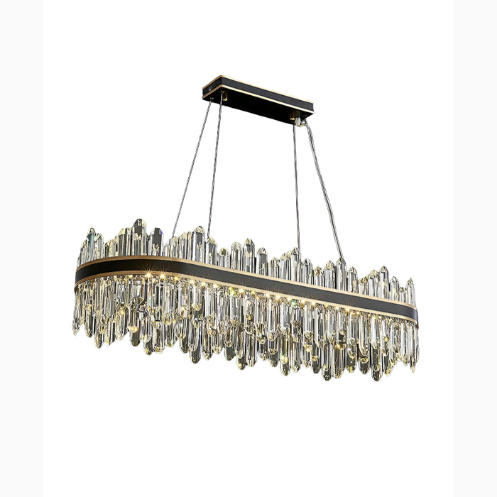 Agugliaro | Modern Oval LED Crystal Chandelier for Living Room