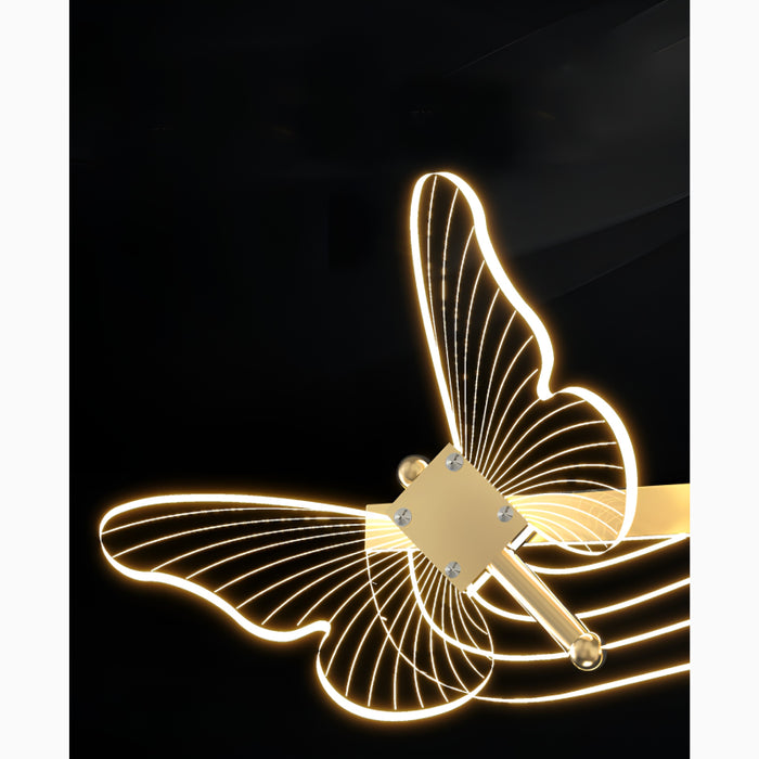 Aigle | Gold Butterfly Chandelier for Dining Room