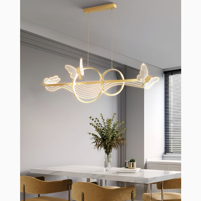 Aigle | Gold Butterfly Chandelier for Dining Room