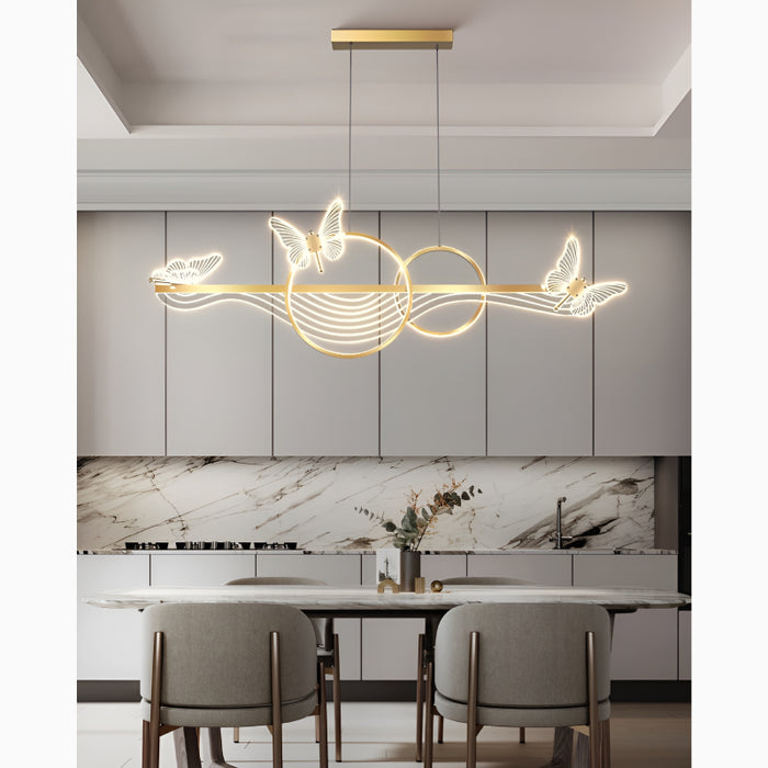 Aigle | Gold Butterfly Chandelier for Dining Room