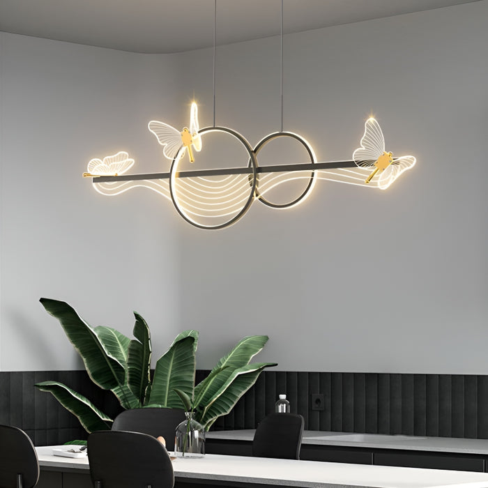 Aigle | Gold Butterfly Chandelier for Dining Room