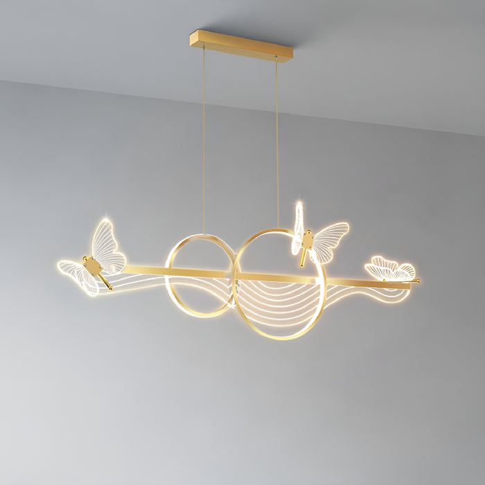 Aigle | Gold Butterfly Chandelier for Dining Room