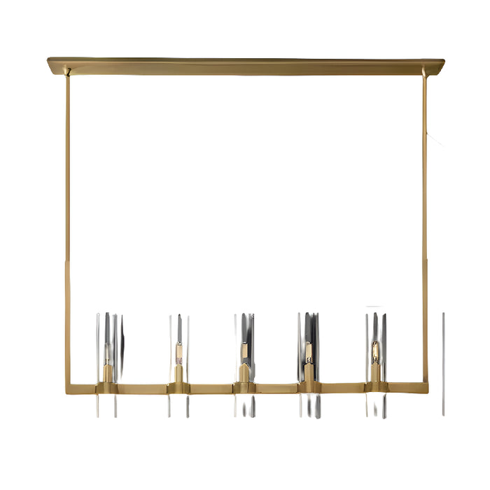 Albese con Cassano | Candle-Shaped Modern Luxury LED Brass Chandelier