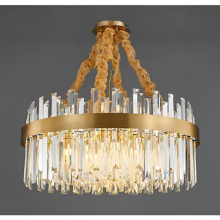 Albissola Marina | Drum Gold Stainless Steel Crystal Chandelier