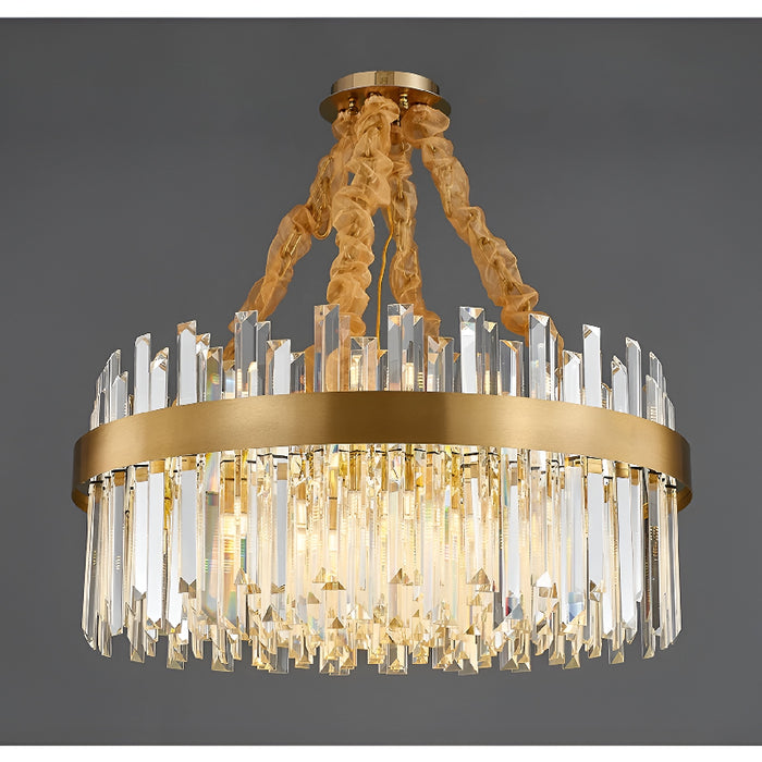 Albissola Marina | Drum Gold Stainless Steel Crystal Chandelier