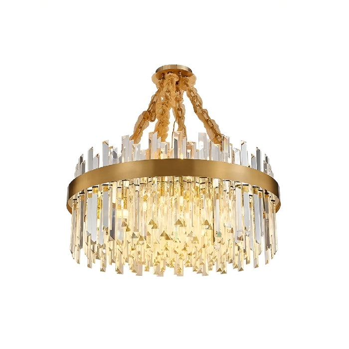 Albissola Marina | Drum Gold Stainless Steel Crystal Chandelier