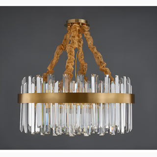 Albissola Marina | Drum Gold Stainless Steel Crystal Chandelier