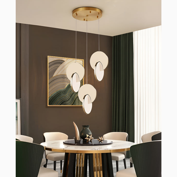 Alezio | Round Stainless Steel Hanging Light Fixture