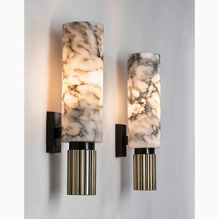 Allai | Luxury Modern Natural Marble Wall Sconce from Mirodemi for Porch, Foyer, Bedroom, Living Room | LED Light | Outdoor Lighting | Wall Lamp | 