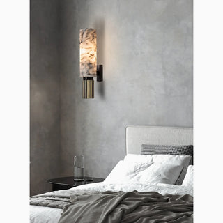 Allai | Luxury Modern Natural Marble Wall Sconce from Mirodemi for Porch, Foyer, Bedroom, Living Room | LED Light | Outdoor Lighting | Wall Lamp | 