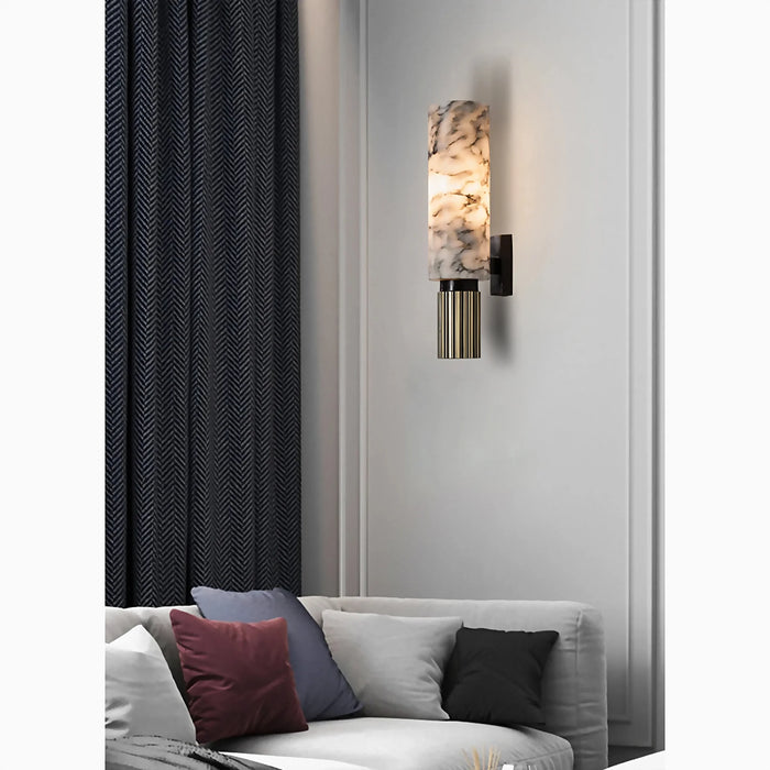 Allai | Luxury Modern Natural Marble Wall Sconce from Mirodemi for Porch, Foyer, Bedroom, Living Room | LED Light | Outdoor Lighting | Wall Lamp | 