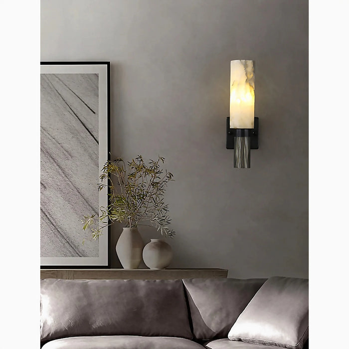 Allai | Luxury Modern Natural Marble Wall Sconce from Mirodemi for Porch, Foyer, Bedroom, Living Room | LED Light | Outdoor Lighting | Wall Lamp | 