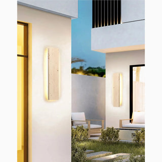 Allerona | Modern Natural Stone Long Outdoor Wall Sconce | Luxury Lighting | Outdoor | Indoor | LED Light | Natural Materials |