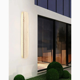 Allerona | Modern Natural Stone Long Outdoor Wall Sconce | Luxury Lighting | Outdoor | Indoor | LED Light | Natural Materials |