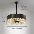 Almese | Drum Gold/Black Crystal Chandelier For Living Room