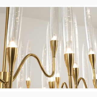 Altare | Icicle-shaped Gold Rectangle Crystal Wonderful Chandelier