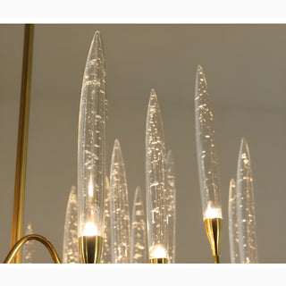 Altare | Icicle-shaped Gold Rectangle Crystal Chandelier 