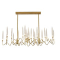 Altare | Icicle-shaped Gold Rectangle Crystal Chandelier White BG 