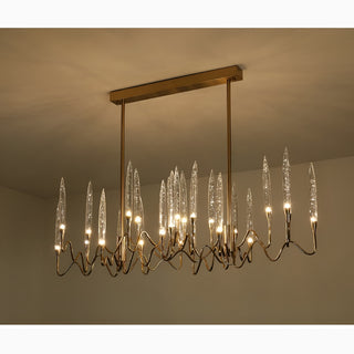 Altare | Icicle-shaped Gold Rectangle Crystal Wonderful Chandelier