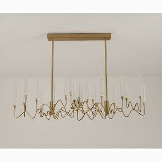 Altare | Icicle-shaped Gold Rectangle Crystal Lovely Chandelier