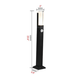 Outdoor|Lawn|Lamp|Waterproof|Motion|Sensor|Black|Aluminum|Acrylic