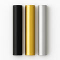 Close-up view of Arden Linear Chandelier finishes in matte black, brushed gold, and satin silver aluminum, showcasing premium craftsmanship