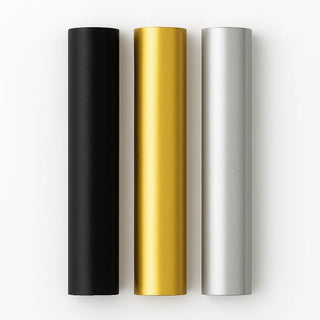 Close-up view of Arden Linear Chandelier finishes in matte black, brushed gold, and satin silver aluminum, showcasing premium craftsmanship