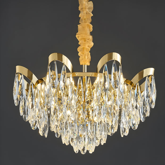 Albisola Superiore | Aristocratic Gold Crystal Ceiling Chandelier from Mirodemi for Living Room