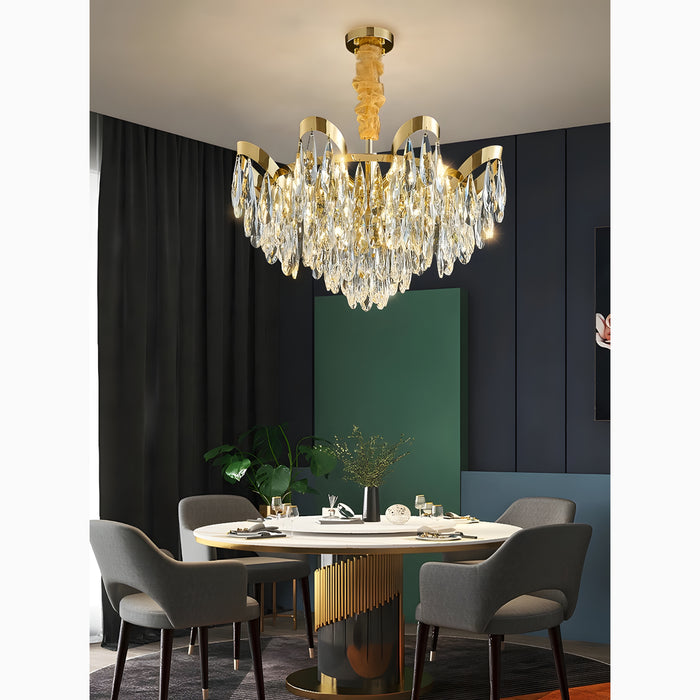 Albisola Superiore | Aristocratic Gold Crystal Ceiling Chandelier from Mirodemi for Dining Room