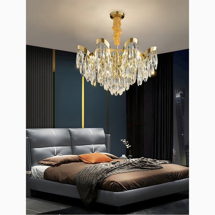 Albisola Superiore | Aristocratic Gold Crystal Ceiling Chandelier from Mirodemi for Bedroom