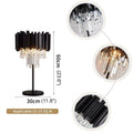 Luxury|Crystal|Elegant|Modern|Nightstand|Table|Lamp|LED|Clear|Smoky|Black