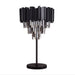 Luxury|Crystal|Elegant|Modern|Nightstand|Table|Lamp|LED|Clear|Smoky|Black