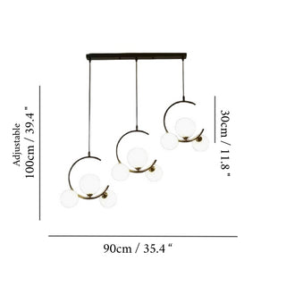 Sauze | Art Iron Chandelier with Ball-Shaped Ceiling Lights