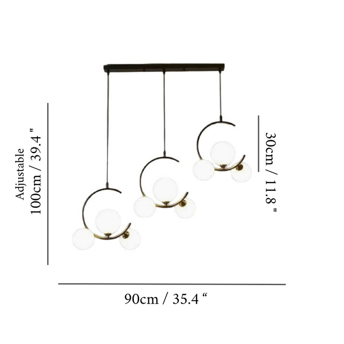 Sauze | Art Iron Chandelier with Ball-Shaped Ceiling Lights