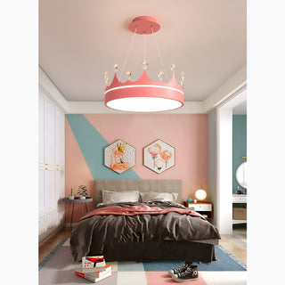 MIRODEMI Baiano | Modern Drum LED Pendant Lights for Kids Room Pink