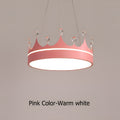 MIRODEMI Baiano | Modern Drum LED Pendant Lights Pink Crown for Kids Room Warm Light