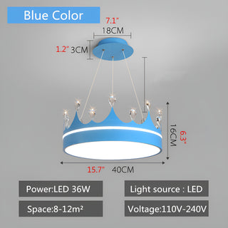 MIRODEMI Baiano | Modern Drum LED Pendant Lights Blue Crown for Kids Room Parameters