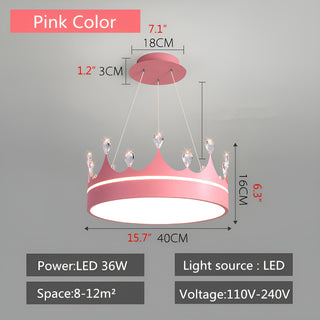 MIRODEMI Baiano | Modern Drum LED Pendant Lights Pink Crown for Kids Room Parameters