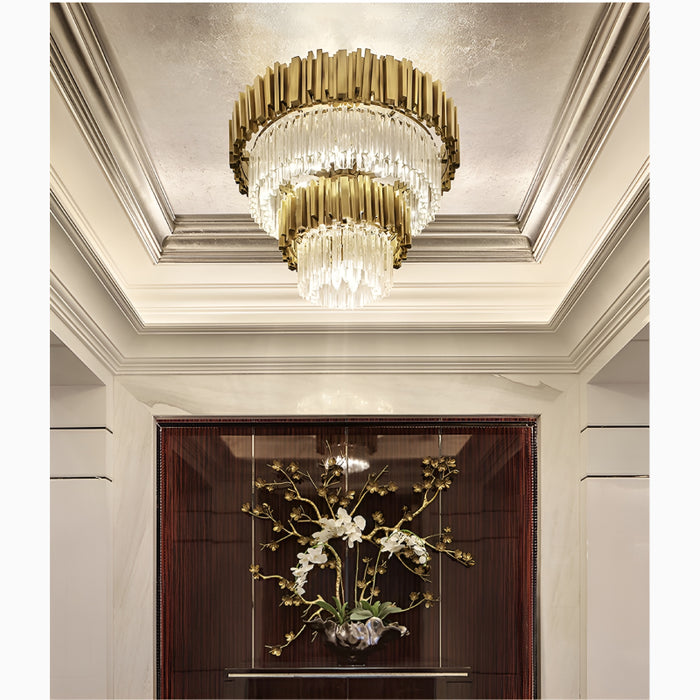 Beausoleil | Empire Gold Crystal Chandelier For Stairway