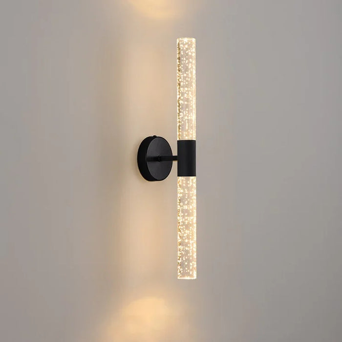 Black|Tube|LED|Wall|Lamp|Sconce|Bedside|Crear|Bubbles|Elegant