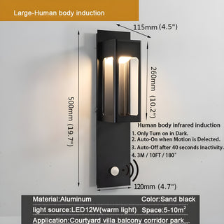  MIRODEMI Black/Bronze Outdoor Waterproof LED Aluminum Wall Light With Motion Sensor image | luxury furniture | outdoor lamps 