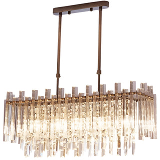 Borghetto Santo Spirito | Gold Rectangle Crystal Chandelier for Living Room