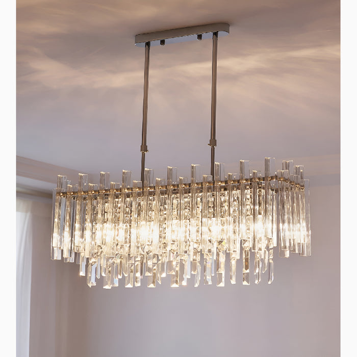 Borghetto Santo Spirito | Gold Rectangle Crystal Chandelier for Living Room