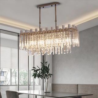 Borghetto Santo Spirito | Gold Rectangle Crystal Chandelier for Living Room