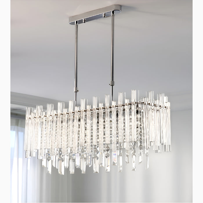 Borghetto Santo Spirito | Gold Rectangle Crystal Chandelier for Living Room