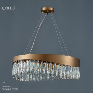 MIRODEMI Borgio Verezzi | Gold Crystal Сurve Hanging Light Fixture for Living Room Light Off