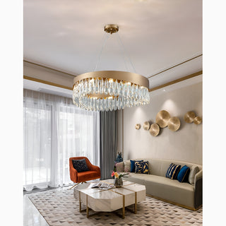 MIRODEMI Borgio Verezzi | Gold Crystal Сurve Hanging Light Fixture for Home