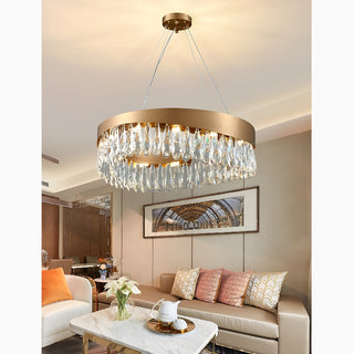 MIRODEMI Borgio Verezzi | Gold Crystal Сurve Hanging Light Fixture for Living Room