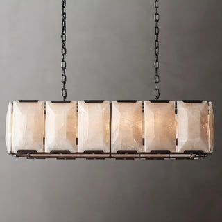 Vintage LED Metal and Crystal Pendant Rectangular Chandelier from Mirodemi for Living Room, Dining Room, Bedroom, Kitchen, Parlor, Hotel 